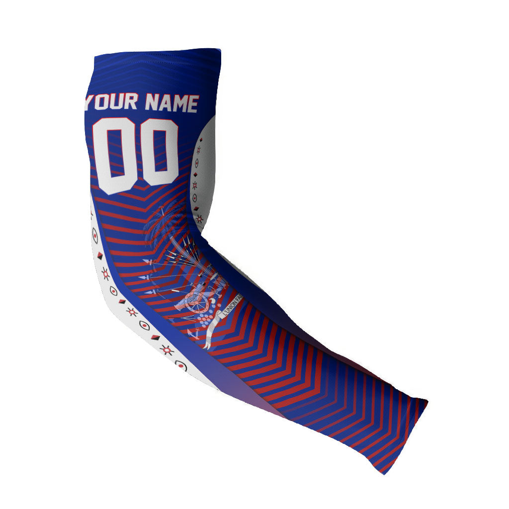 Personalized Haiti Football Eagle Champions Arm Sleeves Les Grenadiers Soccer Trophy 2026 Heritage Flag