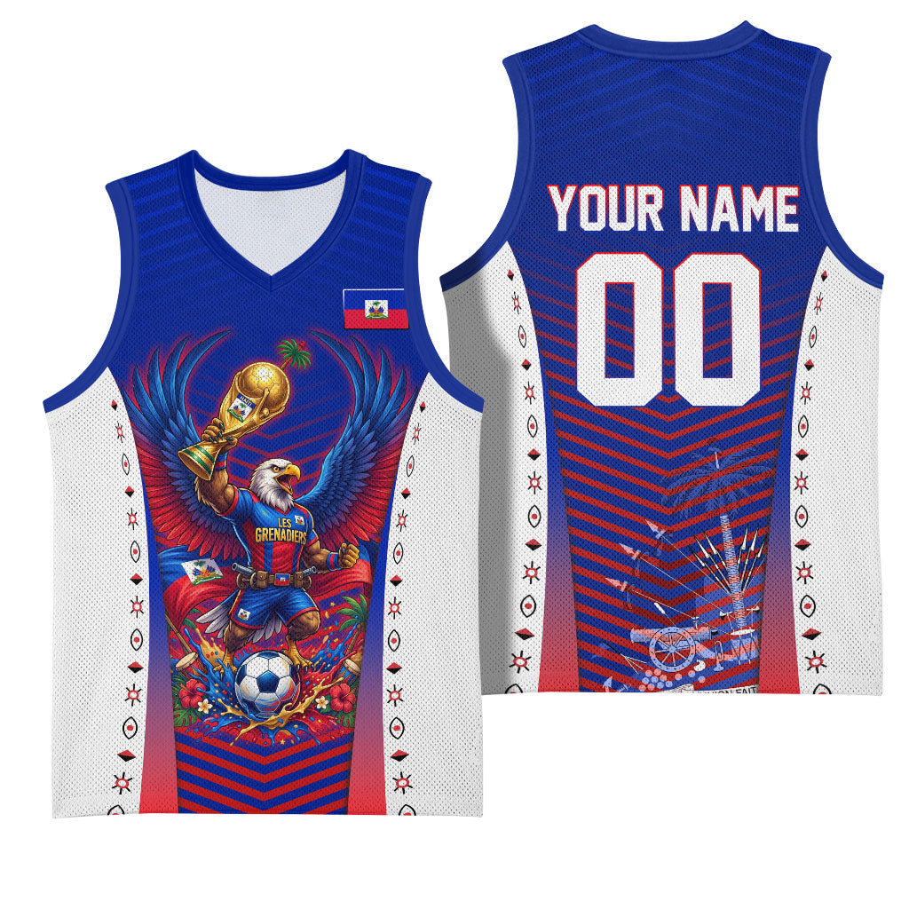 Personalized Haiti Football Eagle Champions Basketball Jersey Les Grenadiers Soccer Trophy 2026 Heritage Flag