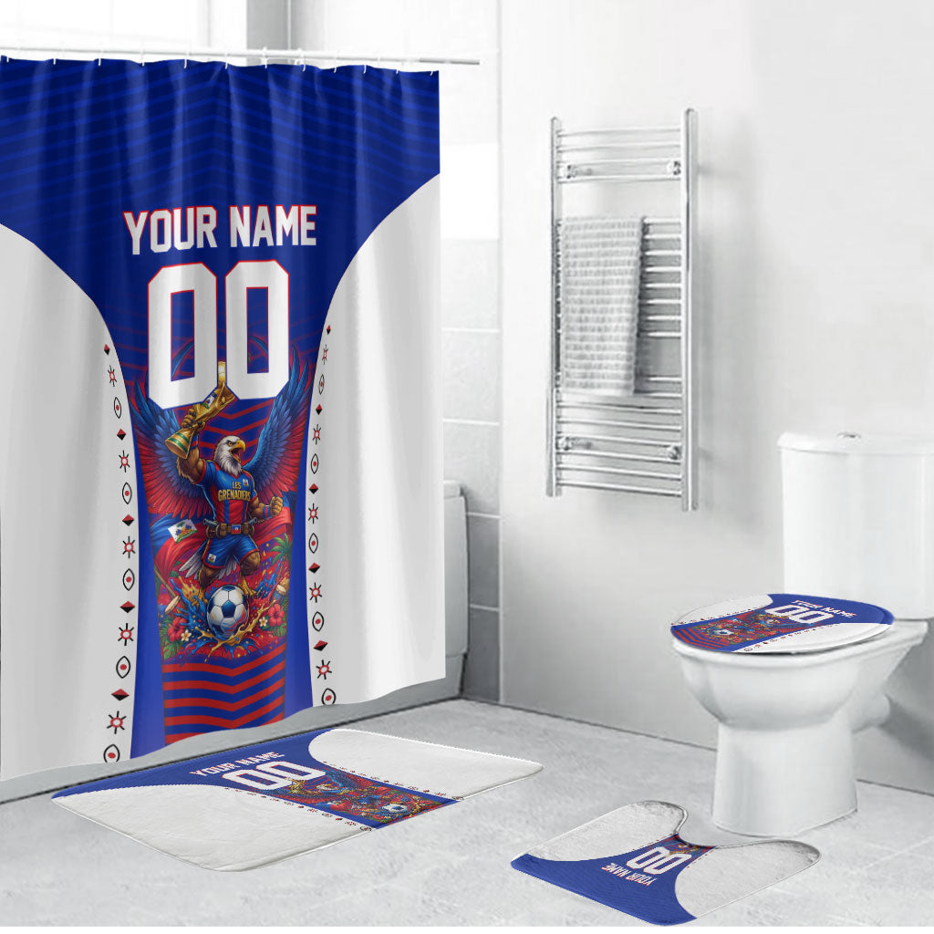 Personalized Haiti Football Eagle Champions Bathroom Set Les Grenadiers Soccer Trophy 2026 Heritage Flag