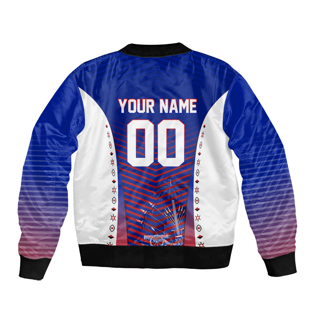 Personalized Haiti Football Eagle Champions Bomber Jacket Les Grenadiers Soccer Trophy 2026 Heritage Flag