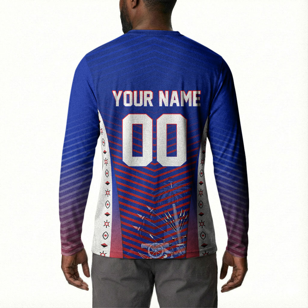 Personalized Haiti Football Eagle Champions Button Sweatshirt Les Grenadiers Soccer Trophy 2026 Heritage Flag