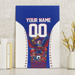Personalized Haiti Football Eagle Champions Canvas Wall Art Les Grenadiers Soccer Trophy 2026 Heritage Flag