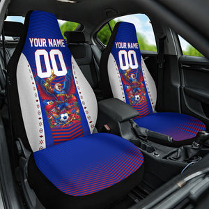 Personalized Haiti Football Eagle Champions Car Seat Cover Les Grenadiers Soccer Trophy 2026 Heritage Flag