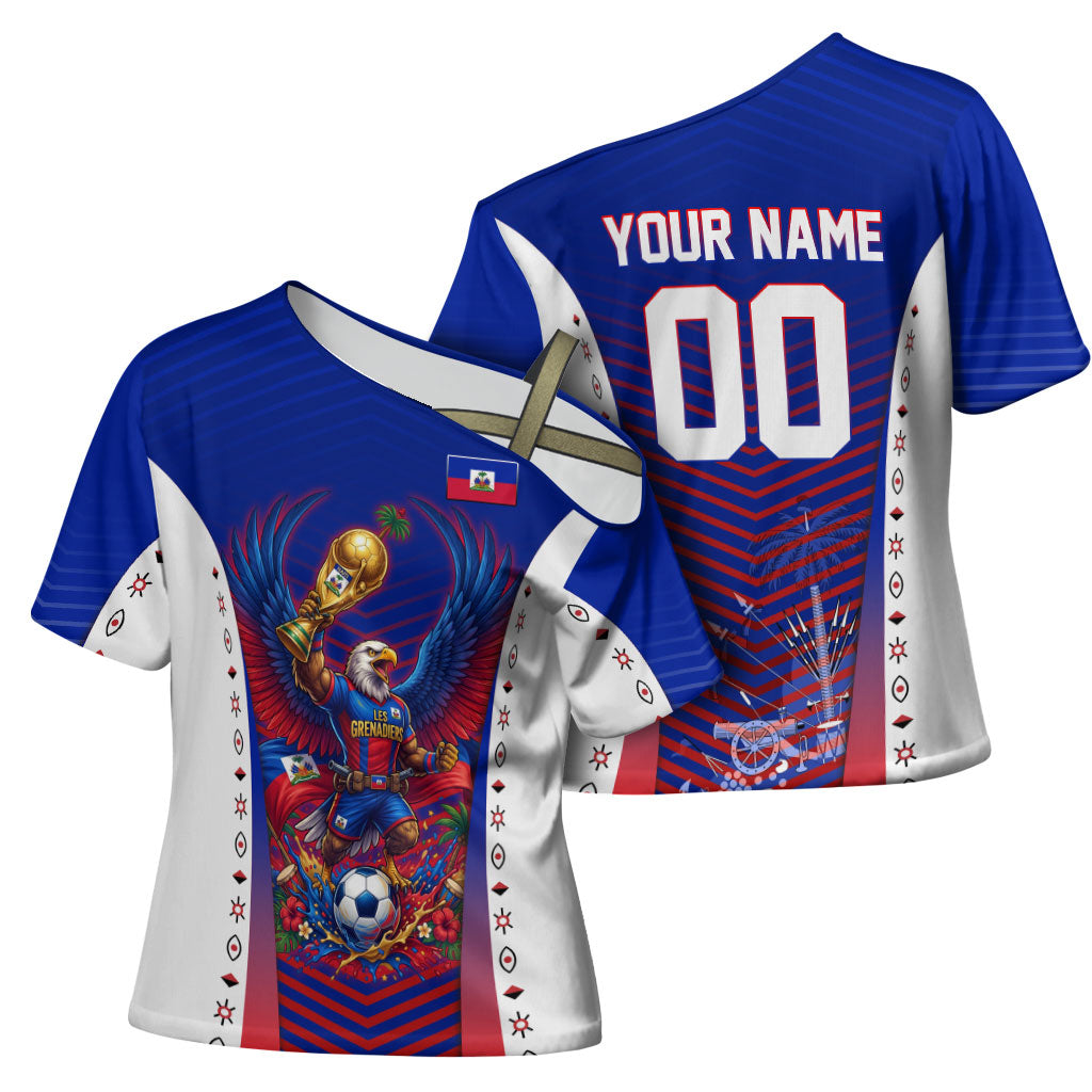 Personalized Haiti Football Eagle Champions Cross Shoulder Shirt Les Grenadiers Soccer Trophy 2026 Heritage Flag
