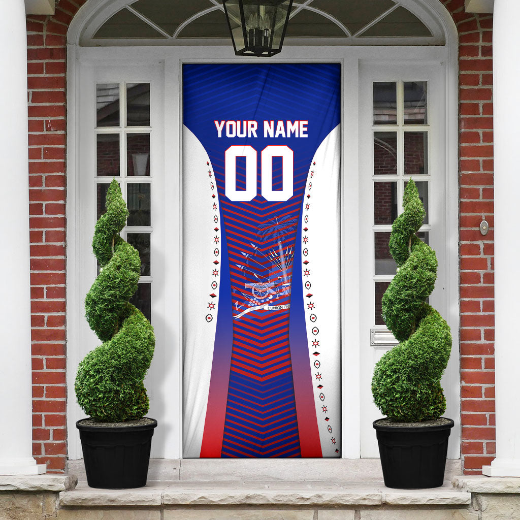 Personalized Haiti Football Eagle Champions Door Cover Les Grenadiers Soccer Trophy 2026 Heritage Flag