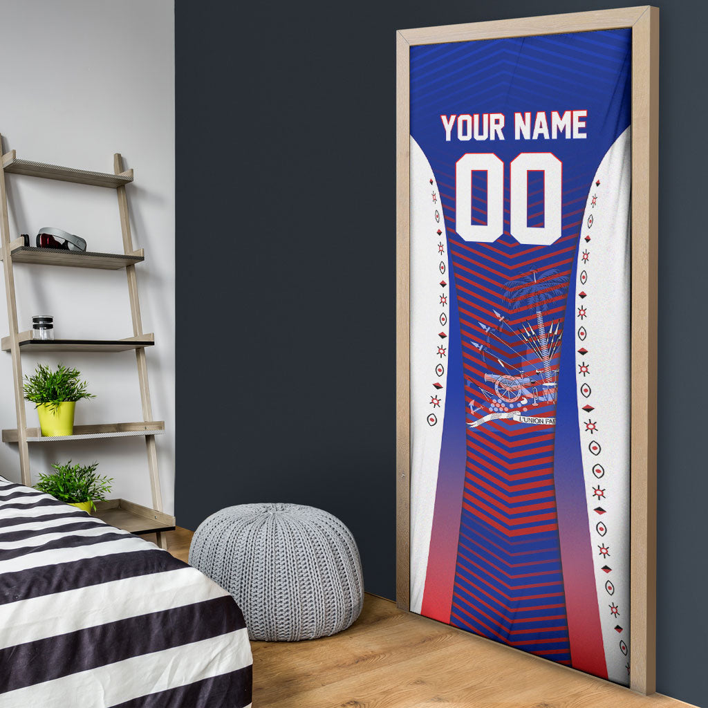 Personalized Haiti Football Eagle Champions Door Cover Les Grenadiers Soccer Trophy 2026 Heritage Flag