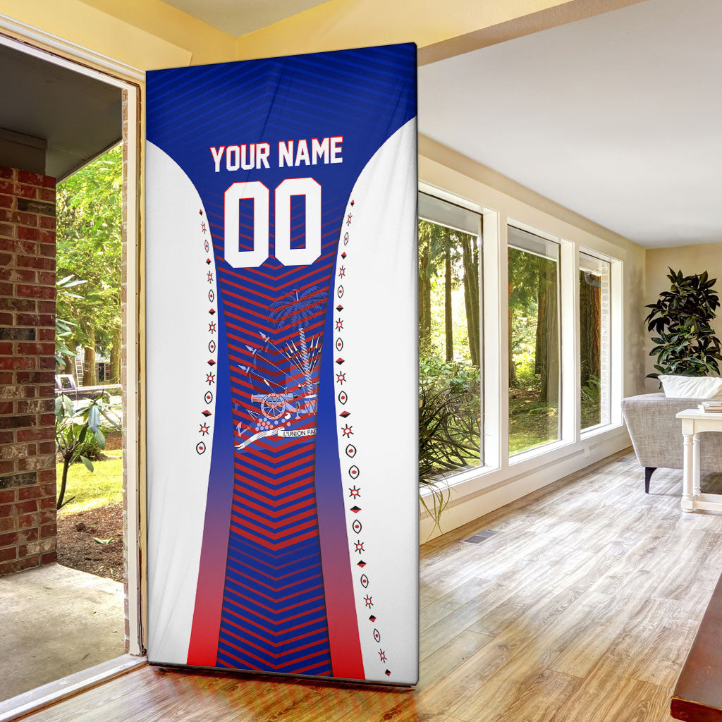 Personalized Haiti Football Eagle Champions Door Cover Les Grenadiers Soccer Trophy 2026 Heritage Flag
