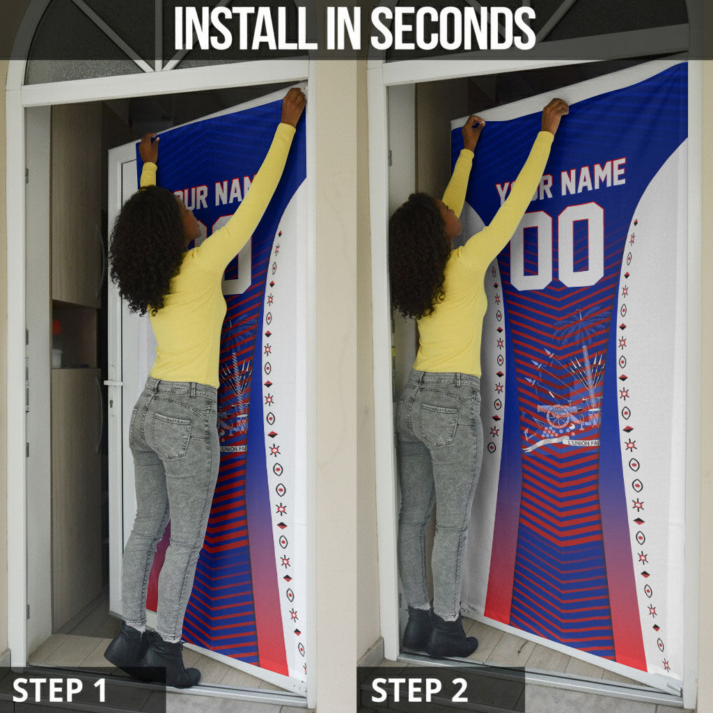 Personalized Haiti Football Eagle Champions Door Cover Les Grenadiers Soccer Trophy 2026 Heritage Flag