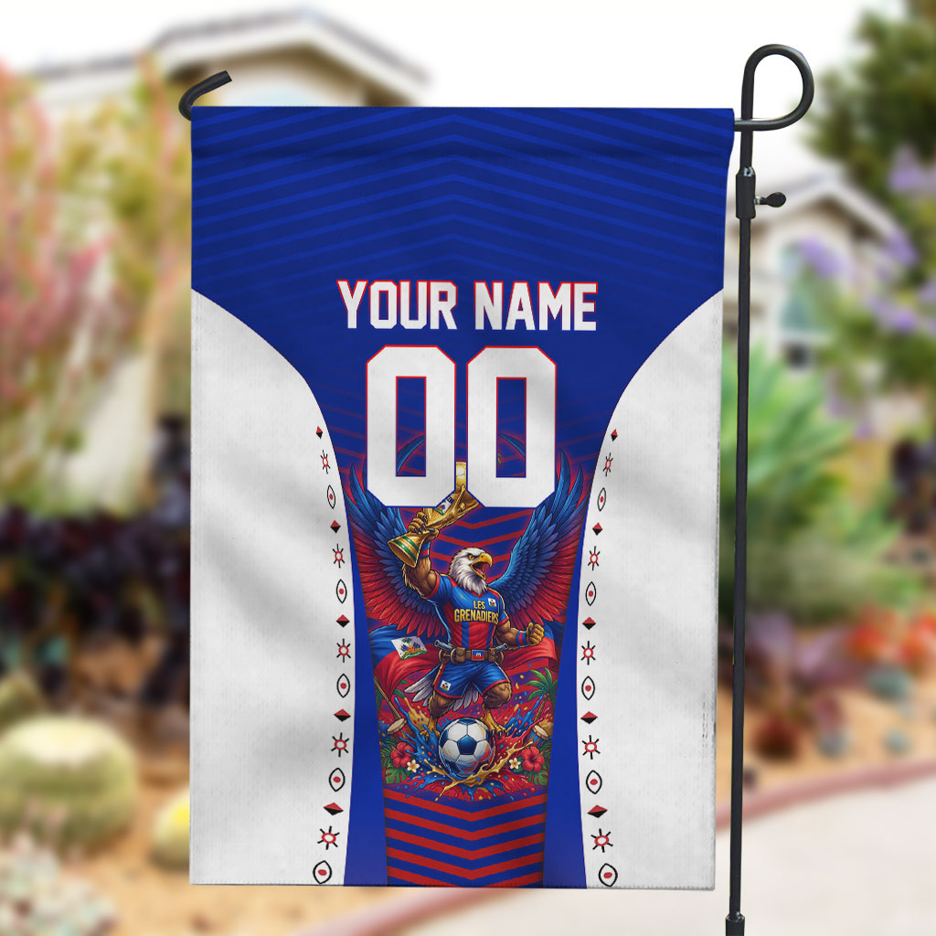 Personalized Haiti Football Eagle Champions Garden Flag Les Grenadiers Soccer Trophy 2026 Heritage Flag