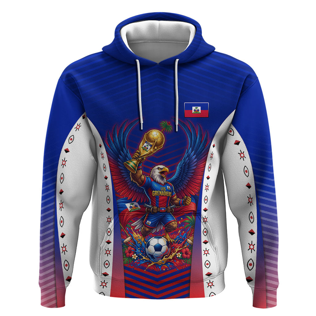 Personalized Haiti Football Eagle Champions Hoodie Les Grenadiers Soccer Trophy 2026 Heritage Flag