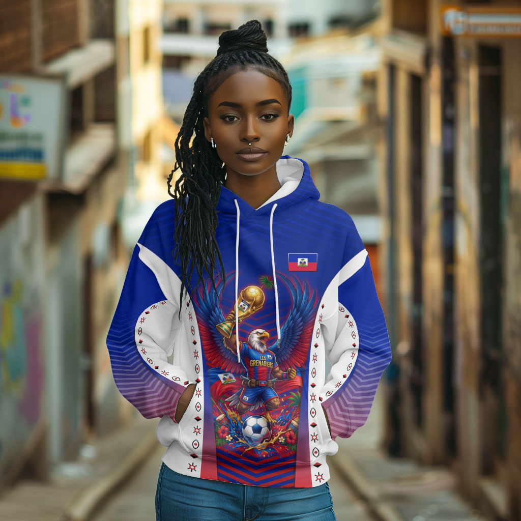 Personalized Haiti Football Eagle Champions Hoodie Les Grenadiers Soccer Trophy 2026 Heritage Flag