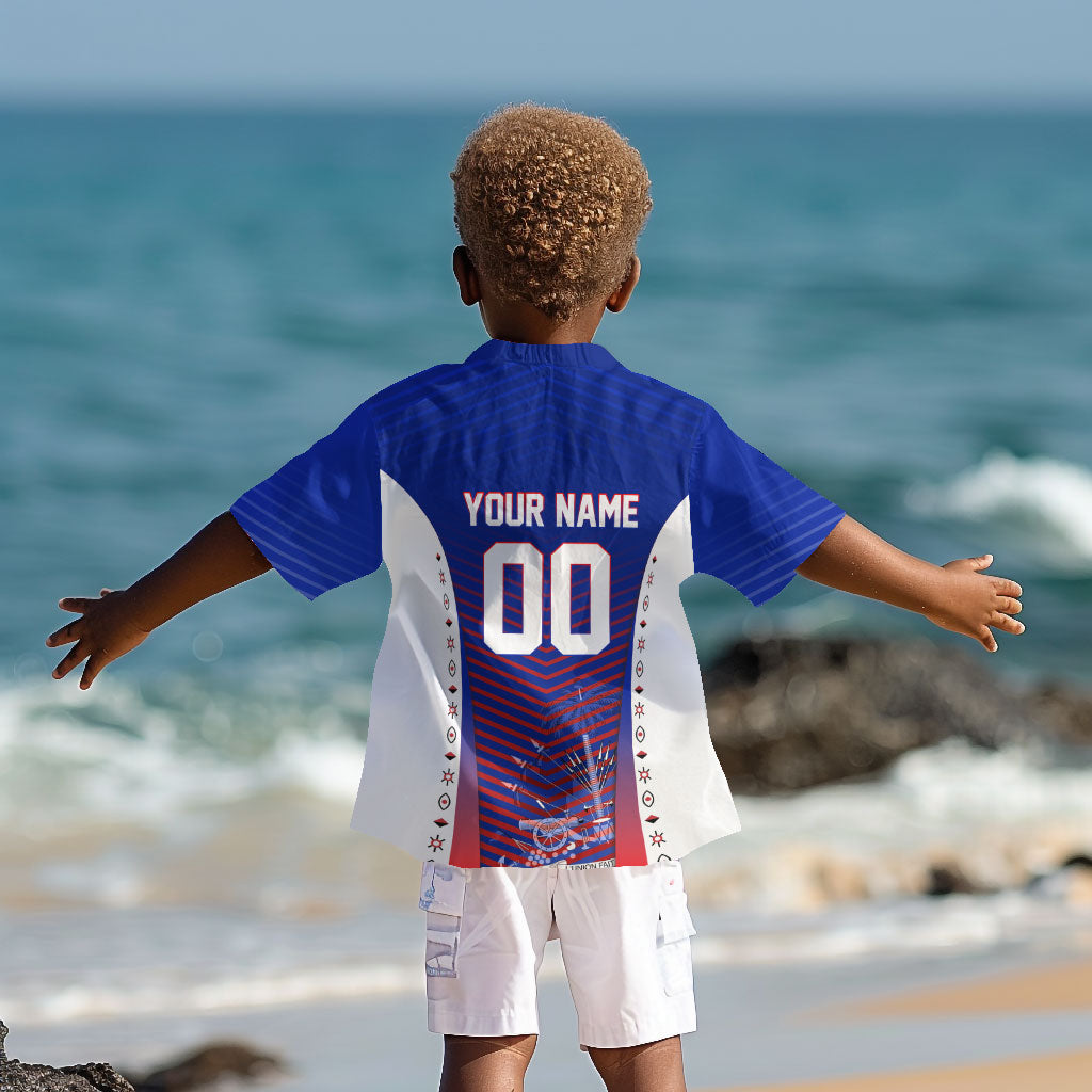 Personalized Haiti Football Eagle Champions Kid Hawaiian Shirt Les Grenadiers Soccer Trophy 2026 Heritage Flag