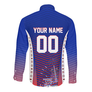 Personalized Haiti Football Eagle Champions Long Sleeve Button Shirt Les Grenadiers Soccer Trophy 2026 Heritage Flag