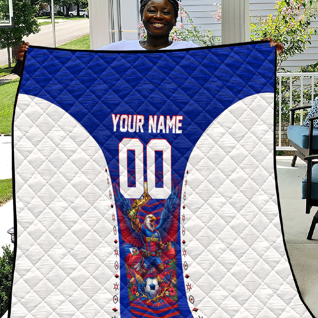 Personalized Haiti Football Eagle Champions Quilt Les Grenadiers Soccer Trophy 2026 Heritage Flag