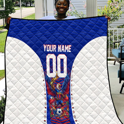 Personalized Haiti Football Eagle Champions Quilt Les Grenadiers Soccer Trophy 2026 Heritage Flag