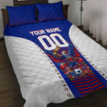 Personalized Haiti Football Eagle Champions Quilt Bed Set Les Grenadiers Soccer Trophy 2026 Heritage Flag