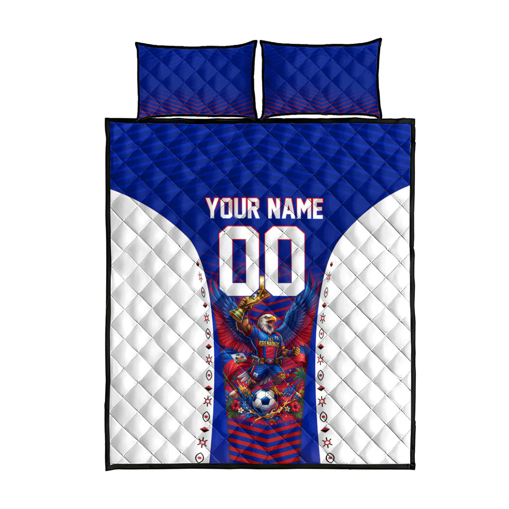Personalized Haiti Football Eagle Champions Quilt Bed Set Les Grenadiers Soccer Trophy 2026 Heritage Flag