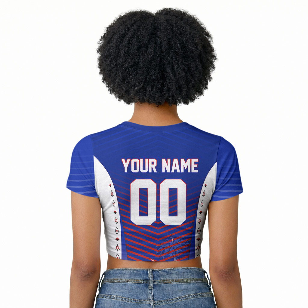 Personalized Haiti Football Eagle Champions Raglan Cropped T shirt Les Grenadiers Soccer Trophy 2026 Heritage Flag