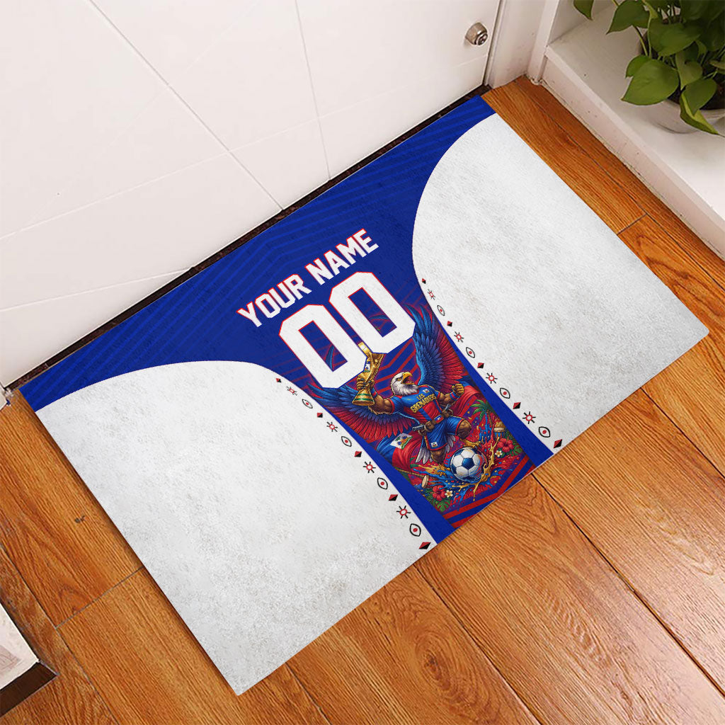 Personalized Haiti Football Eagle Champions Rubber Doormat Les Grenadiers Soccer Trophy 2026 Heritage Flag