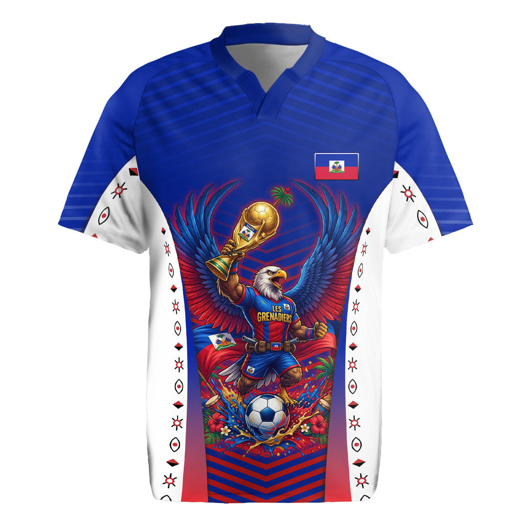 Personalized Haiti Football Eagle Champions Rugby Jersey Les Grenadiers Soccer Trophy 2026 Heritage Flag