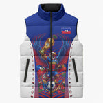 Personalized Haiti Football Eagle Champions Sleeveless Puffer Jacket Les Grenadiers Soccer Trophy 2026 Heritage Flag