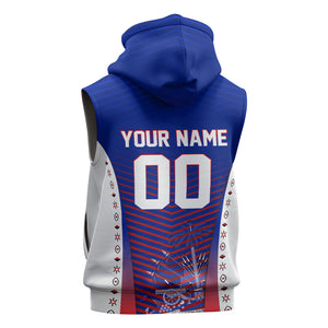 Personalized Haiti Football Eagle Champions Sleeveless Zip Hoodie Les Grenadiers Soccer Trophy 2026 Heritage Flag