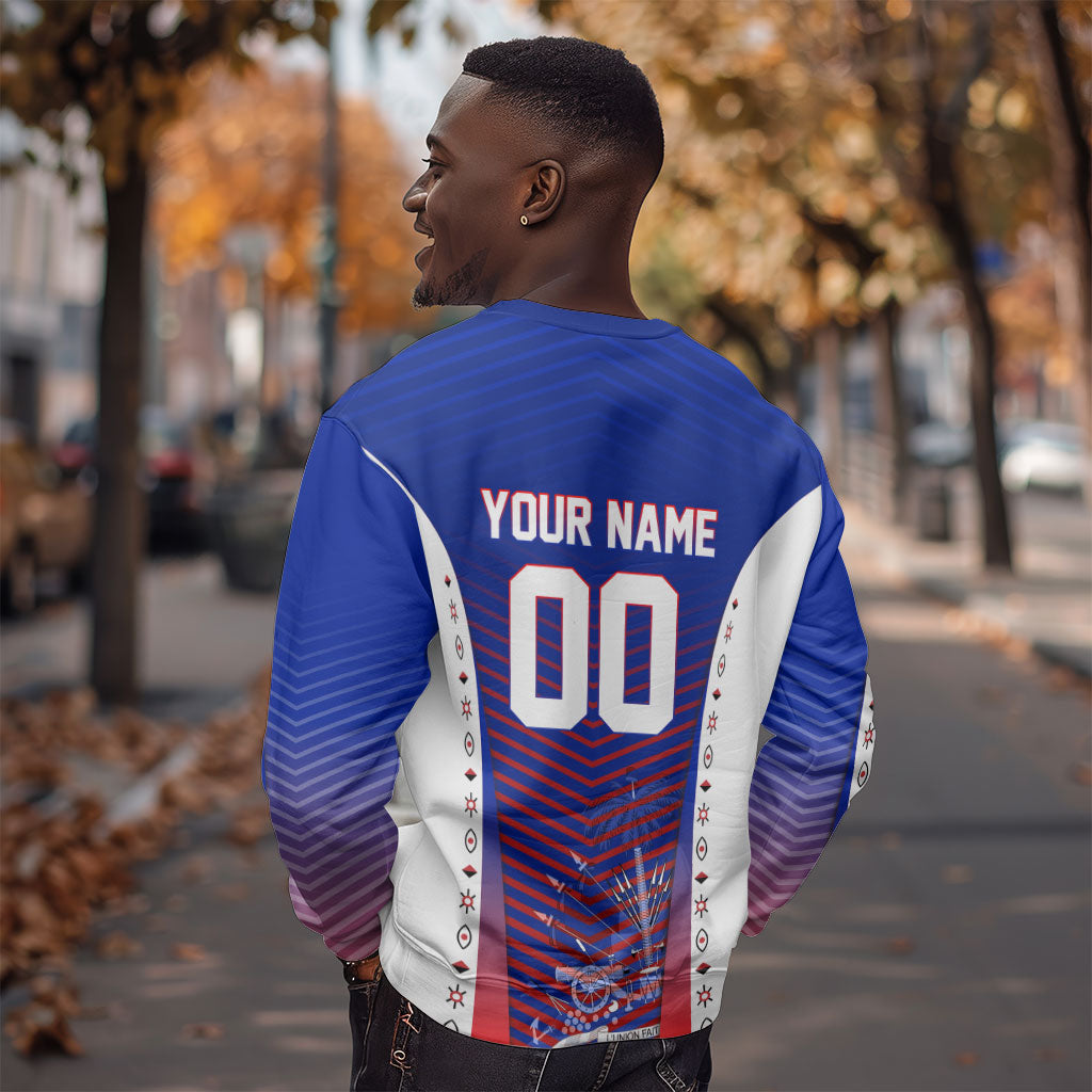 Personalized Haiti Football Eagle Champions Sweatshirt Les Grenadiers Soccer Trophy 2026 Heritage Flag