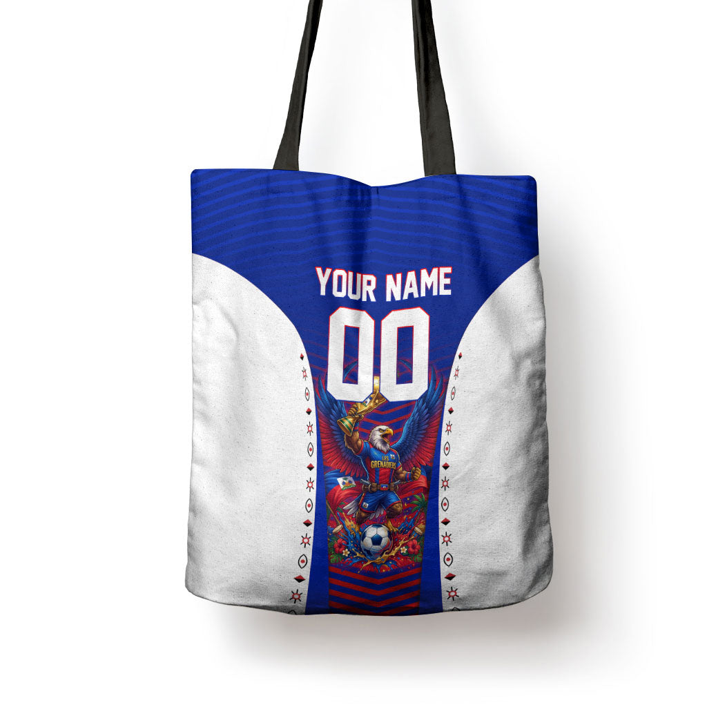 Personalized Haiti Football Eagle Champions Tote Bag Les Grenadiers Soccer Trophy 2026 Heritage Flag