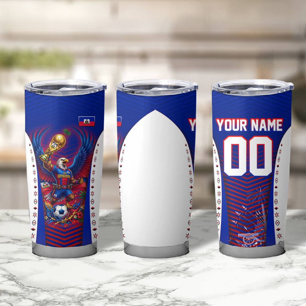Personalized Haiti Football Eagle Champions Tumbler Cup Les Grenadiers Soccer Trophy 2026 Heritage Flag