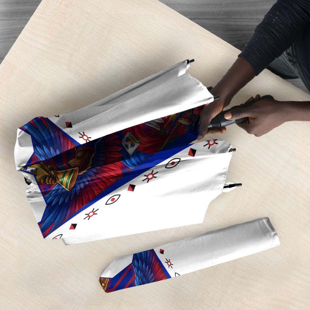 Personalized Haiti Football Eagle Champions Umbrella Les Grenadiers Soccer Trophy 2026 Heritage Flag