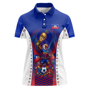Personalized Haiti Football Eagle Champions Women Polo Shirt Les Grenadiers Soccer Trophy 2026 Heritage Flag