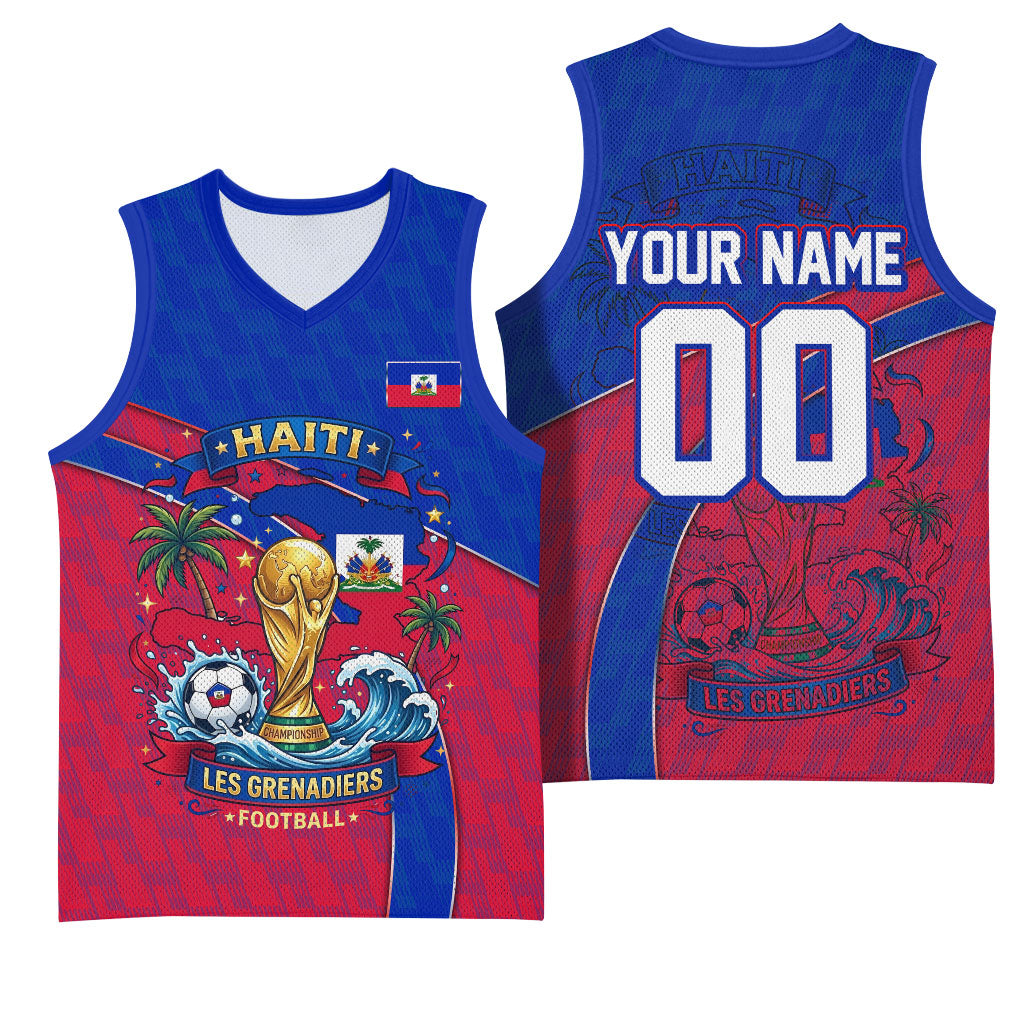 Personalized Haiti Soccer Les Grenadiers Basketball Jersey Championship Football 2026 Trophy Haitian Flag Map
