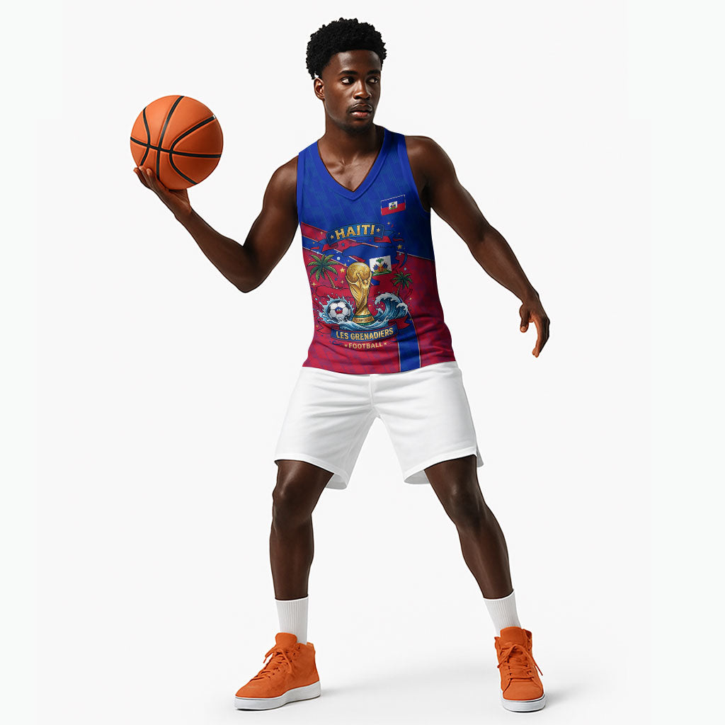 Personalized Haiti Soccer Les Grenadiers Basketball Jersey Championship Football 2026 Trophy Haitian Flag Map