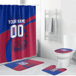 Personalized Haiti Soccer Les Grenadiers Bathroom Set Championship Football 2026 Trophy Haitian Flag Map