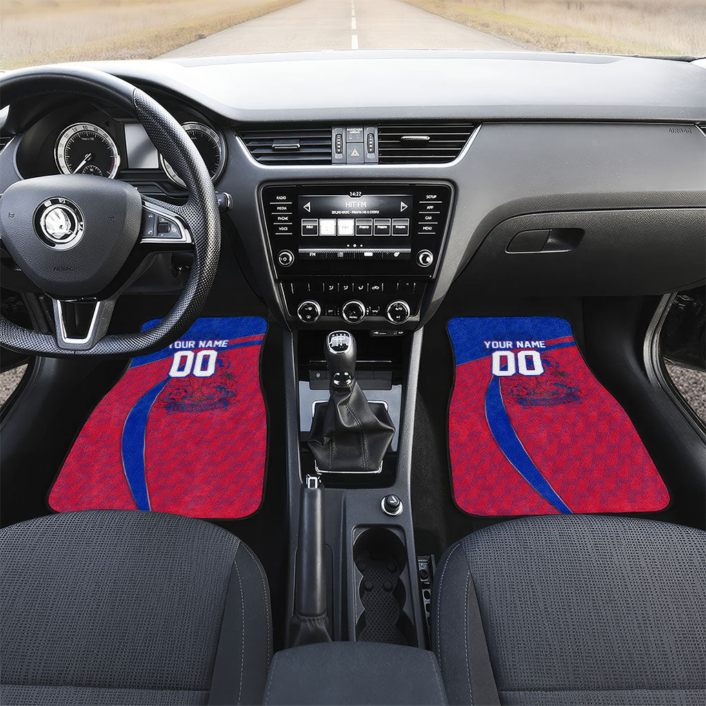 Personalized Haiti Soccer Les Grenadiers Car Mats Championship Football 2026 Trophy Haitian Flag Map