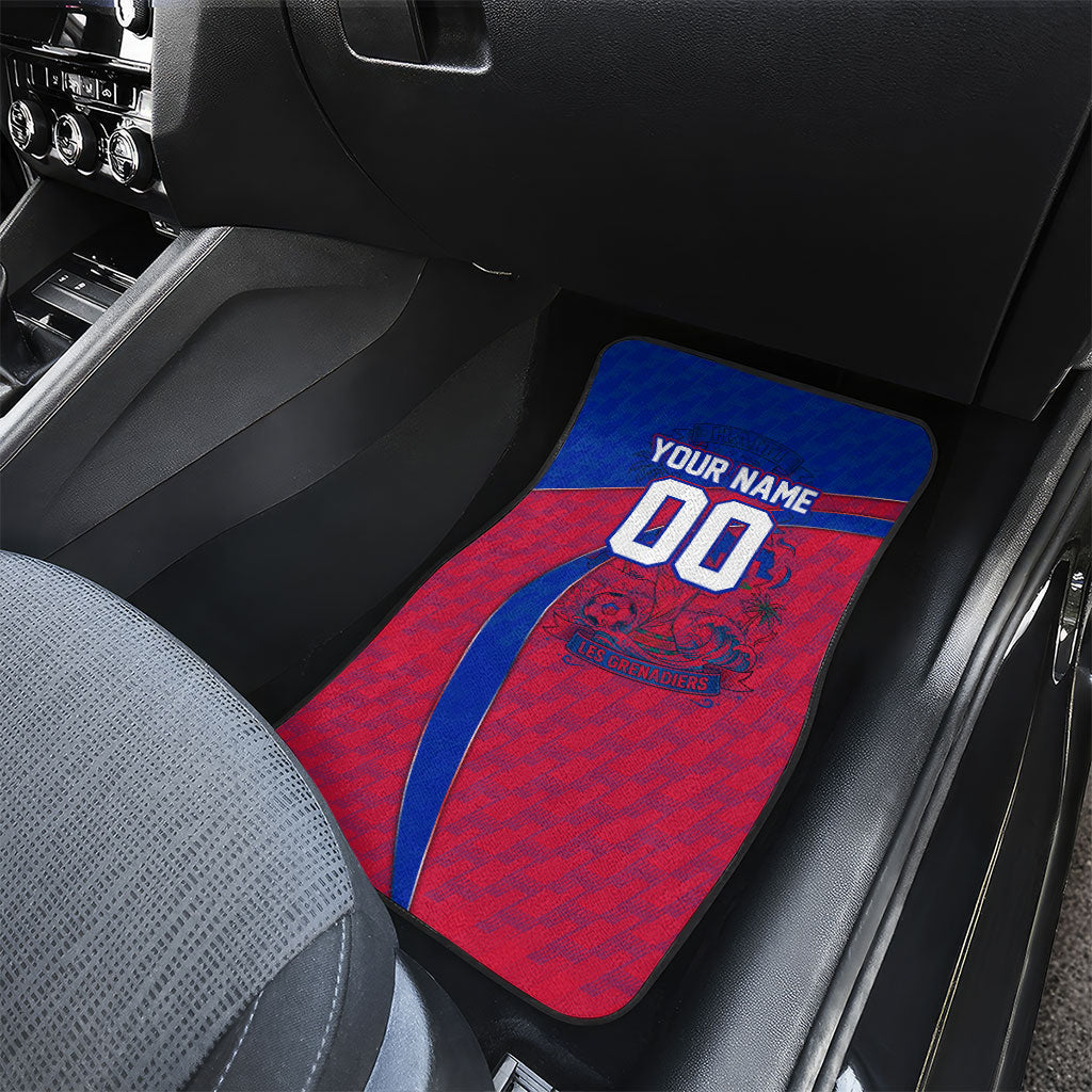 Personalized Haiti Soccer Les Grenadiers Car Mats Championship Football 2026 Trophy Haitian Flag Map