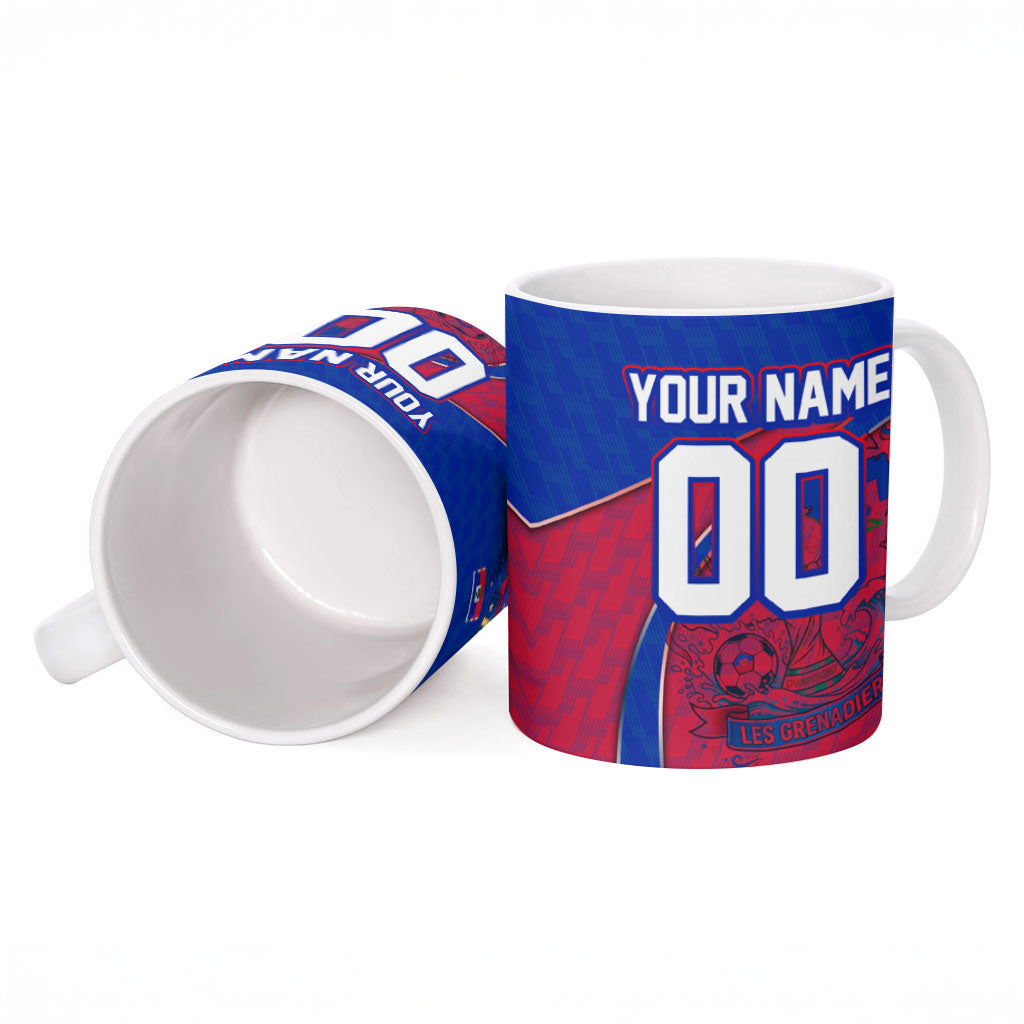 Personalized Haiti Soccer Les Grenadiers Ceramic Mug Championship Football 2026 Trophy Haitian Flag Map