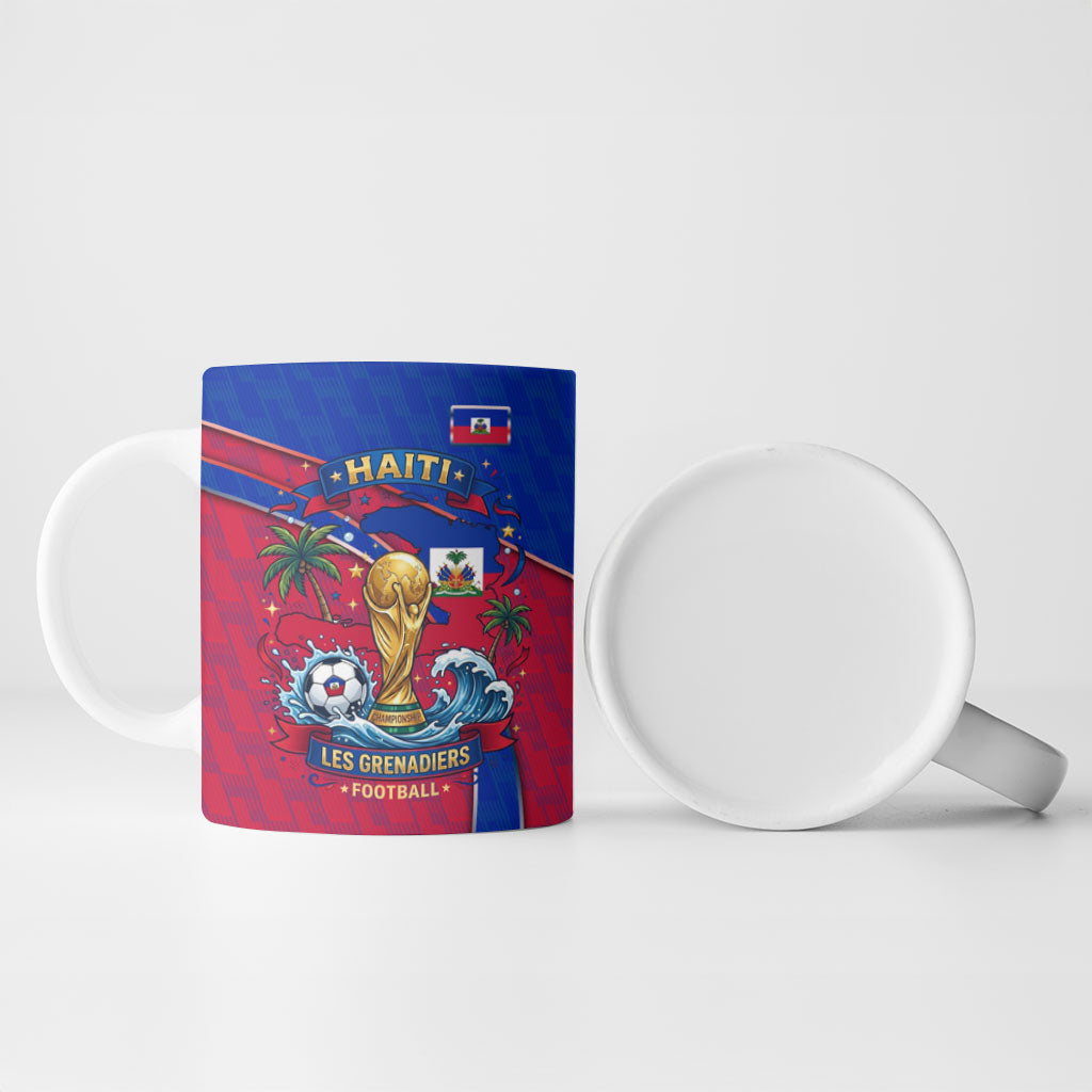Personalized Haiti Soccer Les Grenadiers Ceramic Mug Championship Football 2026 Trophy Haitian Flag Map