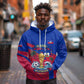 Personalized Haiti Soccer Les Grenadiers Hoodie Championship Football 2026 Trophy Haitian Flag Map