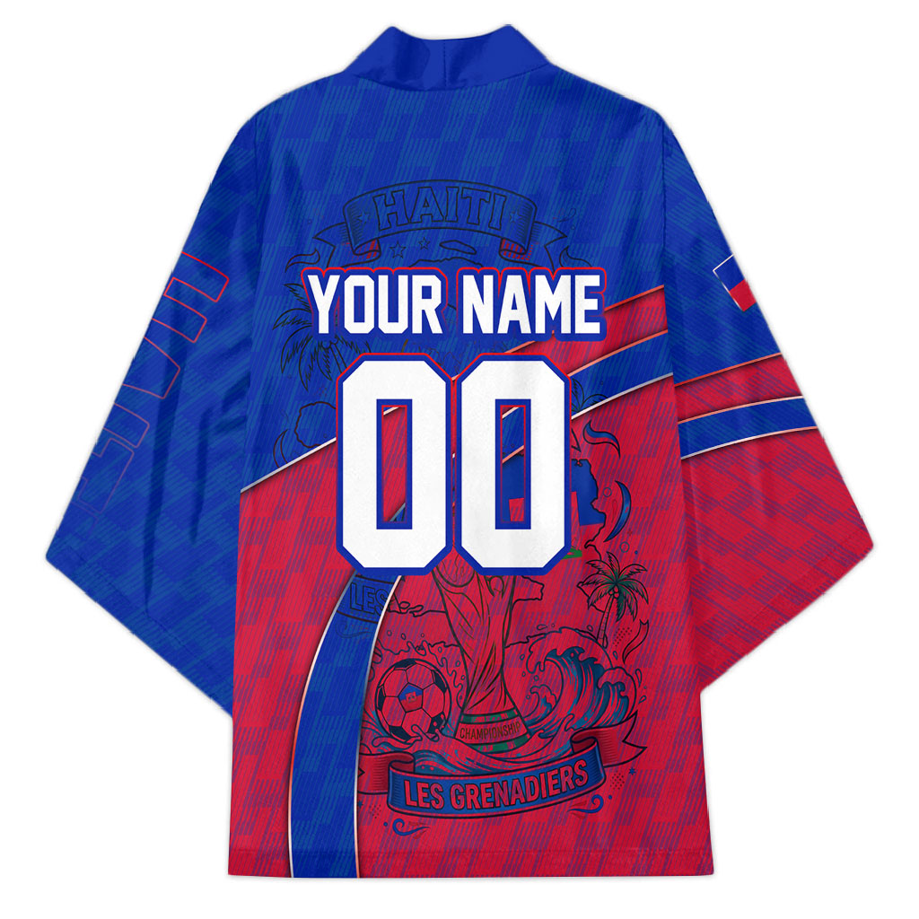 Personalized Haiti Soccer Les Grenadiers Kimono Championship Football 2026 Trophy Haitian Flag Map
