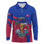 Personalized Haiti Soccer Les Grenadiers Long Sleeve Polo Shirt Championship Football 2026 Trophy Haitian Flag Map