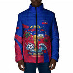 Personalized Haiti Soccer Les Grenadiers Padded Jacket Championship Football 2026 Trophy Haitian Flag Map