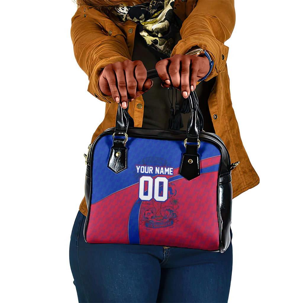 Personalized Haiti Soccer Les Grenadiers Shoulder Handbag Championship Football 2026 Trophy Haitian Flag Map