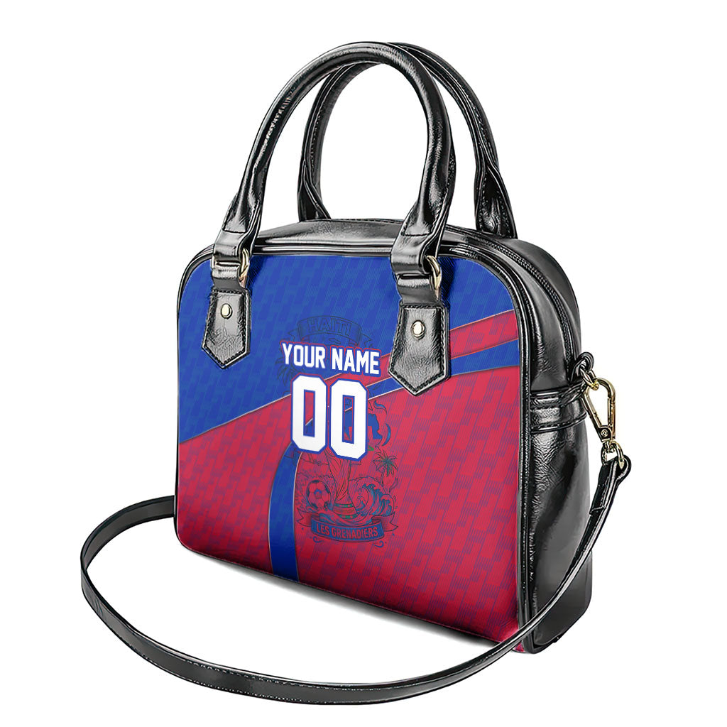 Personalized Haiti Soccer Les Grenadiers Shoulder Handbag Championship Football 2026 Trophy Haitian Flag Map