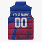 Personalized Haiti Soccer Les Grenadiers Sleeveless Puffer Jacket Championship Football 2026 Trophy Haitian Flag Map