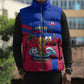 Personalized Haiti Soccer Les Grenadiers Sleeveless Puffer Jacket Championship Football 2026 Trophy Haitian Flag Map