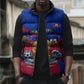 Personalized Haiti Soccer Les Grenadiers Sleeveless Puffer Jacket Championship Football 2026 Trophy Haitian Flag Map