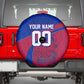 Personalized Haiti Soccer Les Grenadiers Spare Tire Cover Championship Football 2026 Trophy Haitian Flag Map