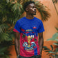 Personalized Haiti Soccer Les Grenadiers T shirt Championship Football 2026 Trophy Haitian Flag Map