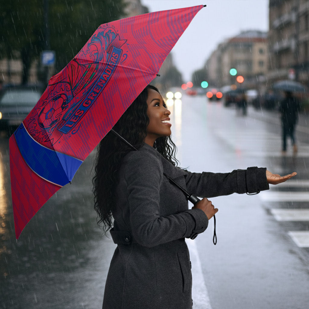 Personalized Haiti Soccer Les Grenadiers Umbrella Championship Football 2026 Trophy Haitian Flag Map